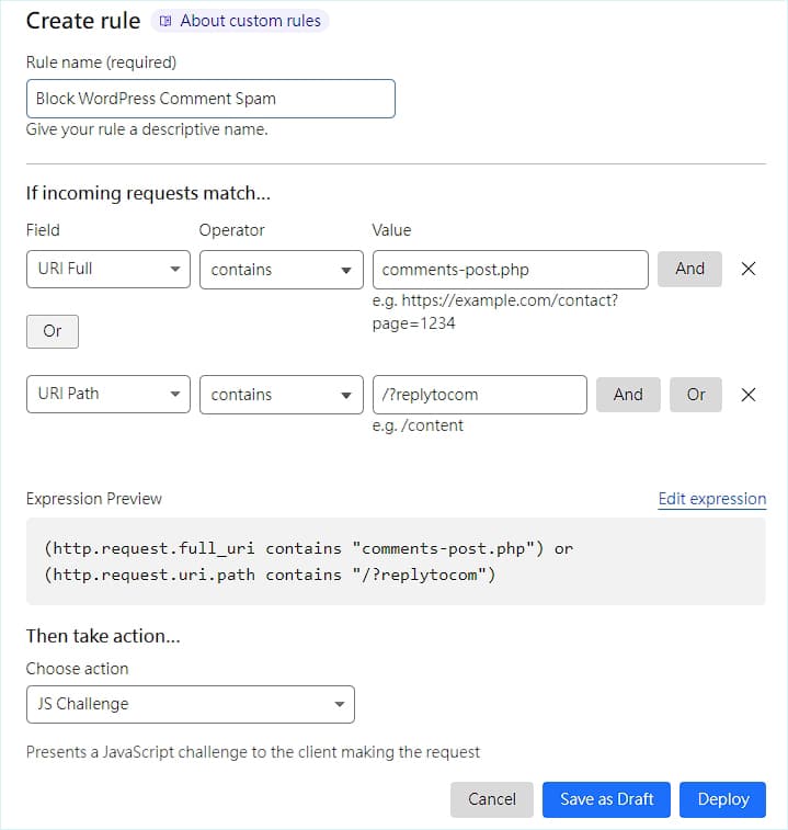 Cloudflare Firewall Rules
